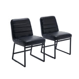 Garvee Upholstered Kitchen Chair Easy Assembly Black PU Leather One Size - Black