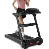 Garvee 4.0 HP Folding Treadmill, [Max 400 LBS] [No Assembly] [0.6-8.7 MPH] Heavy Duty Treadmill for Running Walking, Foldable Treadmill with LCD Monitor & Pulse Detection for Office Home Workout - Black