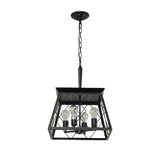 Garvee 4-Light Kitchen Island Light Adjustable Height Retro Farmhouse Chandelier 15.7''x15.7''x20.3'' Gold Black - Gold Black