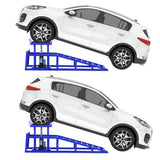 Garvee 2Pcs 5 Ton Hydraulic Car and Truck Service Ramps - 11023 lbs Capacity, Portable Lifts for Oil Changes with Adjustable Height from 9.8" to 15", Ideal for Home Garage and Vehicle Repairs, Blue - Blue