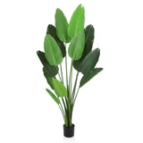 Garvee 6Ft Artificial Bird of Paradise Plant + Faux Banana Leaf + Indoor & Outdoor Use + 13 Trunks + Flame-Retardant + Adjustable Shape + Home Office Decor - 6Ft Tropical Palm Tree