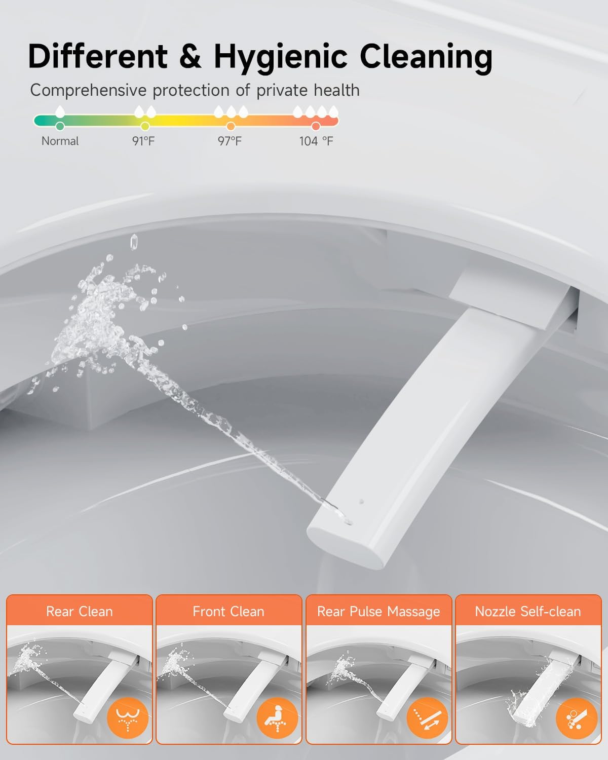 Garvee Elongated One-Piece Smart Toilet in Tankless Design with Bidet, Auto Open/Close, Heated Seat, Instant Warm Water & Dryer and Foot Sensor Operation for Bathroom