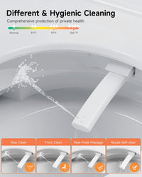 Garvee Elongated One-Piece Smart Toilet in Tankless Design with Bidet, Auto Open/Close, Heated Seat, Instant Warm Water & Dryer and Foot Sensor Operation for Bathroom