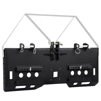 Garvee 1/2" Skid Steer Mount Plate Compatible for Detachable 2" Receiver & Cat1 Connector & 17" 49" Hay Spear & 48'' Pallet Forks, Universal Quick Tach Loader Plate Fits Kubota Bobcat Tractor