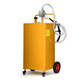 Garvee 50 Gal Fuel Caddy With Manual Pump Heavy Duty Gasoline Diesel Transfer Tank On Wheels Orange - Orange