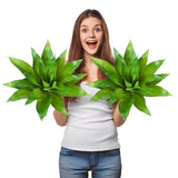 Garvee Artificial Tequila Plant with 22 Red Leaves, Durable Plastic Indoor Decoration for Home and Office, Realistic Texture, Red - Grün