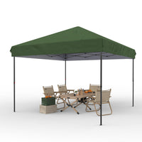 10x10FT green pop-up canopy with waterproof UV-resistant fabric, perfect for outdoor events.