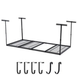 Garvee 4x6 FT Overhead Garage Storage Rack, 22"-40" Height Adjustable Ceiling Storage Rack 660lbs Weight Capacity, Heavy Duty Metal Hanging Storage Shelves for Garage (Black, Vertical Post x 4) - black