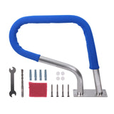 Garvee 32"x23" Stainless Steel Pool Handrail - Rustproof 304 Steel, 250 lbs Load Capacity with Blue Grip Cover for Inground Swimming Pools
