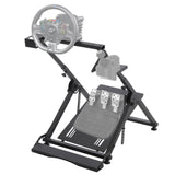 Garvee Racing Wheel Stand + Compatible with Logitech G25 G27 G29 G920 Thrustmaster T330TS + Height Adjustable + Foldable + Carbon Steel + Gear Shifter Holder + Gaming Cockpit - Black