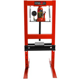Garvee 6 Ton Shop Press with Pressure Gauge, Adjustable H-Frame Hydraulic Garage Floor Press with Stamping Plates for Bending, Straightening, Pressing Parts, and Installing Bearings & U-Joints, Red - Red