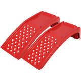 Garvee 8" Capacity 8000 LBS Solid Steel Car Ramp Set, Heavy Duty Support, Superior Traction, Powder Coated Steel, Low-Profile Design, 8" Lift Height, Home Garage Use - Red