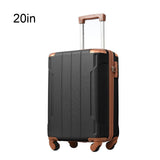Garvee Hardshell Suitcase With Lightweight TSA Approved Locks, 3-Level Telescopic Handle, Expandable Function, Black Brown, 20 Inches