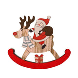 Garvee Christmas Ornaments, Christmas Wooden Horse Ornament Snowman Santa Rocking Pony Wood Decoration Hanging Decor Holiday Party Hanging Supplies for Walls Doors Windows [Small Elderly] - Christmas Trojan [Small Elderly]