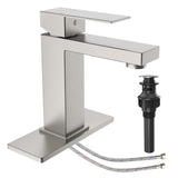 Garvee Matte Black Faucet, 1/3 Hole, Pop-Up Drain,No-Lead,Single Handle - Nickel - Nickel