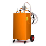 Garvee 30 Gallon Fuel Caddy Heavy-Duty Stainless Steel Fuel Tank with Manual Transfer Pump 4-Wheel Mobile Design for Gasoline and Diesel for Cars Trucks Boats Lawn Mowers, Yellow - Yellow