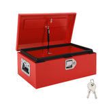 Garvee 20"x12"x10" Truck Bed Tool Box - Heavy-Duty Steel Metal Storage Box with Orange Peel Finish for Pickup, RV, and Trailer, Red - Red
