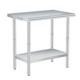 Garvee 36x24 in NSF Stainless Steel Table with Hooks Commercial Kitchen Prep Table Adjustable Undershelf Heavy-Duty Workstation - 36*24Inch