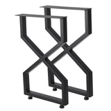 Garvee Metal Table Legs Heavy Duty Desk Legs, DIY Industrial Furniture Dining Legs, Modern Cast Iron Coffee Table Bench Legs, Set of 2 - Black - X