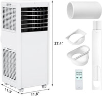 Garvee 8,000 BTUs Portable Air Conditioner Whisper-Quiet Sleep Mode, Fast Cooling, Easy Mobility with 360° Casters, and Simple Installation for Rooms up to 350 sq.ft