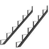 Garvee 2 Pack Steel Stair Riser Metal Stair Step Riser for Outdoor Steps and Stairs 2, 6 Step Black