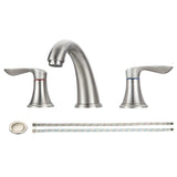 Garvee 8 Inch Grey Faucet for 3 Hole Sink, Bathroom Widespread Use - 8 Inch / Brushed Nickel - Brushed Nickel