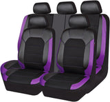 Garvee Universal 9 Pcs Car Seat Covers Full Set, 5-Seat Leather Protectors for Most Cars, SUV, Vans, Waterproof, Breathable, Non-Slip, Purple - Purple