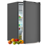 Garvee Mini Fridge With Freezer - 4.3 Cu.Ft, Adjustable Thermostat, Reversible Single Door, Ideal for Dorm, Office, Rv, Garage, Apartment, Black - Black