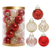 Garvee 25 Pcs Christmas Tree Ornament Balls, 2.4" Clear Shatterproof Christmas Decoration Balls, PET Painted Christmas Ball Set for Holiday Wedding Christmas Tree Decorations, Red, Gold - Red Gold