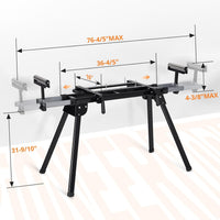 Garvee 440Lbs Portable Miter Saw Stand, Folding Universal Saw Stand, 76-4/5'' Adjustable Stainless Steel Table, Compatible with Most Table Saws