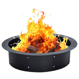 Garvee Fire Pit Ring, 43-Inch Outer/36-Inch Inner Diameter Fire Ring for Outside, 3.0mm Thick Metal Steel Duty Solid Round Fire Pit Insert, DIY Fire Pit Liner Campfire Ring Above or In-Ground - Black