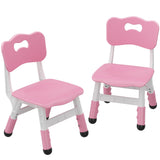Garvee Set of 2 Kids Chairs in 3 Level Height Adjustable Design Suitable for Age 2-6 for Home Family Classroom Nursery Indoor Use, Pink - Pink