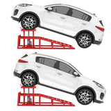 Garvee 2Pcs 5 Ton Hydraulic Car and Truck Service Ramps - 11023 lbs Capacity, Portable Lifts for Oil Changes with Adjustable Height from 9.8" to 15", Ideal for Home Garage and Vehicle Repairs, Red - Red