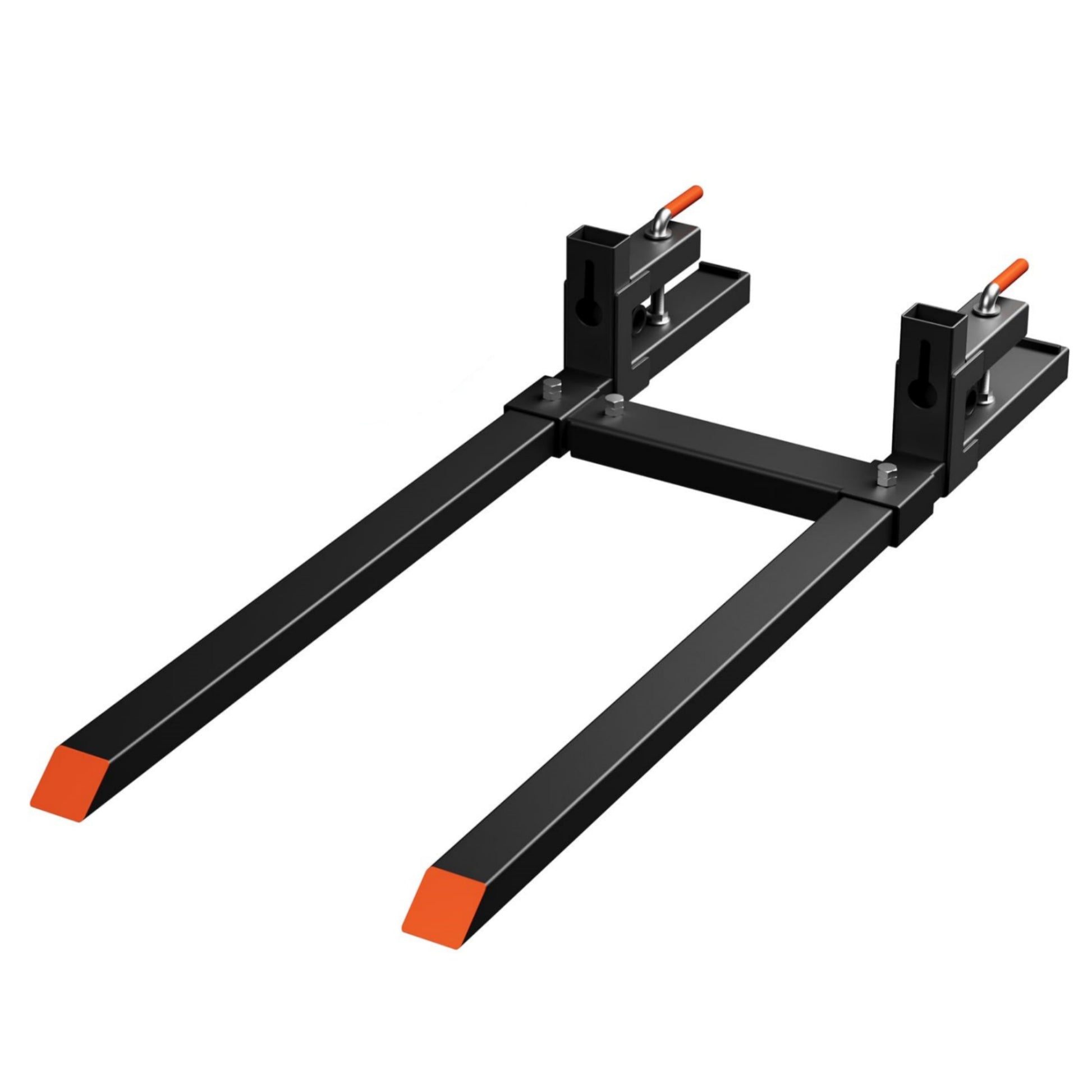 Garvee 60" Pallet Forks, 4000 lbs Capacity Clamp on Pallet Forks for Tractor Skid Steer Loader Bucket, Heavy Duty Quick Attach Forks with Adjustable Stabilizer Bar (24-40")