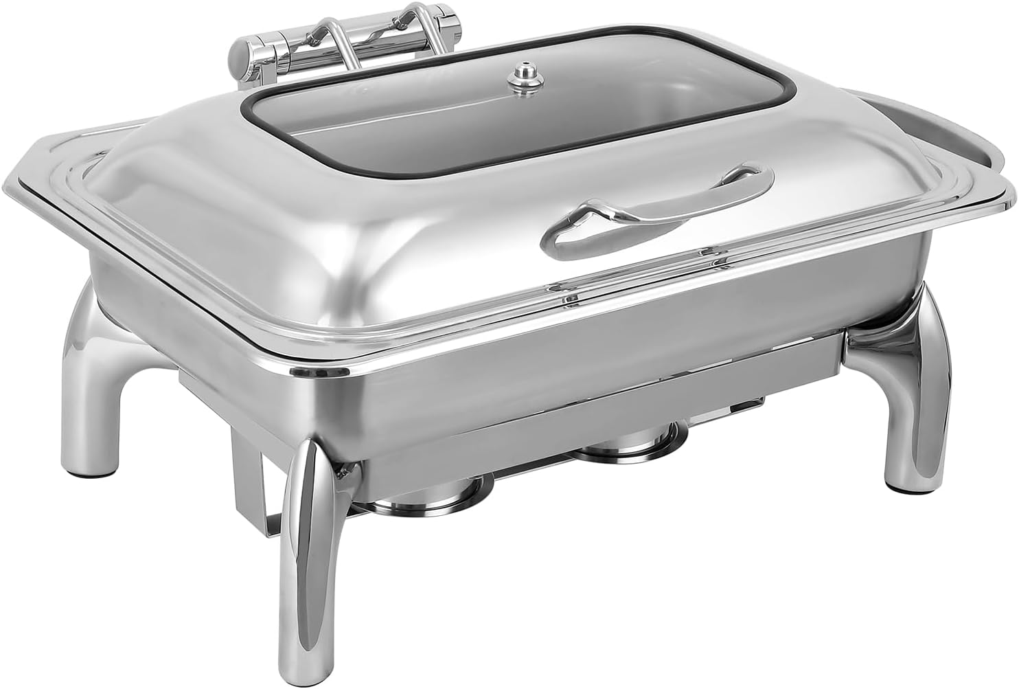 Garvee 9 Quart Roll Top Chafing Dish Buffet Set, Full Pan Chafer, Rectangle Hydraulic Pressure Stainless Steel Set, for Wedding, Parties, Banquet, Catering Event, 1 Pack