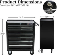 Garvee 7-Drawer Metal Rolling Tool Chest with Wheels,Heavy Duty Tool Storage Cabinet with Locking System,Toolbox with Wheels for Garage, Warehouse, Workshop, Repair Shop
