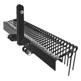 Garvee 72" Pine Straw & Landscape Rake – 30 Coil Spring Tines, Powder-Coated Steel Tow-Behind with 3-Point Hitch for Category 0 & 1 Tractors (Leaves, Grass, Debris) - Black