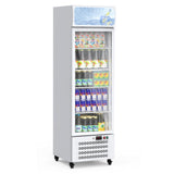 Garvee 12 Cu.Ft Commercial Display Refrigerator – Beverage Cooler with Adjustable Shelves, LED Lighting, Single Swing Door for Store, Gym, Bar, Office - White