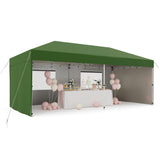 Garvee 10'x20' Pop-Up Canopy Tent - 210D Oxford Fabric Portable Instant Commercial Tent with 4 Sidewalls, 12 Stakes & 6 Sandbags for Events, Green - Green