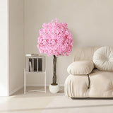 Garvee 5Ft Artificial Cherry Blossom Tree Pink Silk Fake Tree Natural Trunk Indoor Outdoor Decor