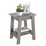 Garvee Small Minimalist End Table, Side Table, Bedside Table, Night Stand with 2-Tier Storage Shelf, Entryway Table, Sofa Table for Small Space, Living Room, Bedroom, Easy Assembly, Rustic Gray - Gray