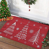 Garvee Christmas Welcome Doormat Front Door Mat Non-Skid Entryway Mat Xmas Outdoor Indoor Decorative Doormat Washable Floor Mats for Bedroom Living Room Kitchen Nursery, 17" x 29" Red - Christmas Tree|Red