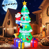 Garvee 7.5FT Inflatable Christmas Tree, Built-in White LEDs Christmas Blow Up Yard Decorations, Giant Xmas Inflatables Outdoor Decorations with Funny Santa for Yard Garden Patio Lawn