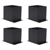 Garvee 6x6 Post Base Wood Post Brackets Heavy Duty Powder-Coated Black for Decks Pergolas Fences Mailbox Mount