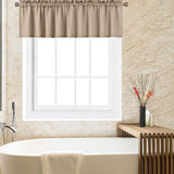 Garvee Valances for Kitchen, Waffle Woven Half Window Valance Curtains for Bathroom Windows Short Cafe Curtains, Plaza Taupe, 60x15 Inch - Plaza Taupe