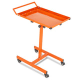 Garvee Heavy-Duty Tool Work Table with Wheels - Adjustable Rolling Workbench with 220 lbs Capacity, Lockable Wheels, Ideal for Garage, Repair Shops, and DIY Projects, Orange - Orange