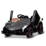 Garvee 12V Kids Ride On Car, Licensed Lamborghini Venono Electric Car w/Parent Remote Control, Scissor Door, 3 Speeds, LED Headlights, Rocking & Music, Battery Powered Ride on Toy for Boys Girls- Black - Black
