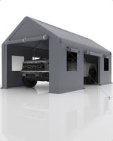 Garvee 13'x20' Heavy Duty Steel Carport with Height Adjustable Canopy - Grey