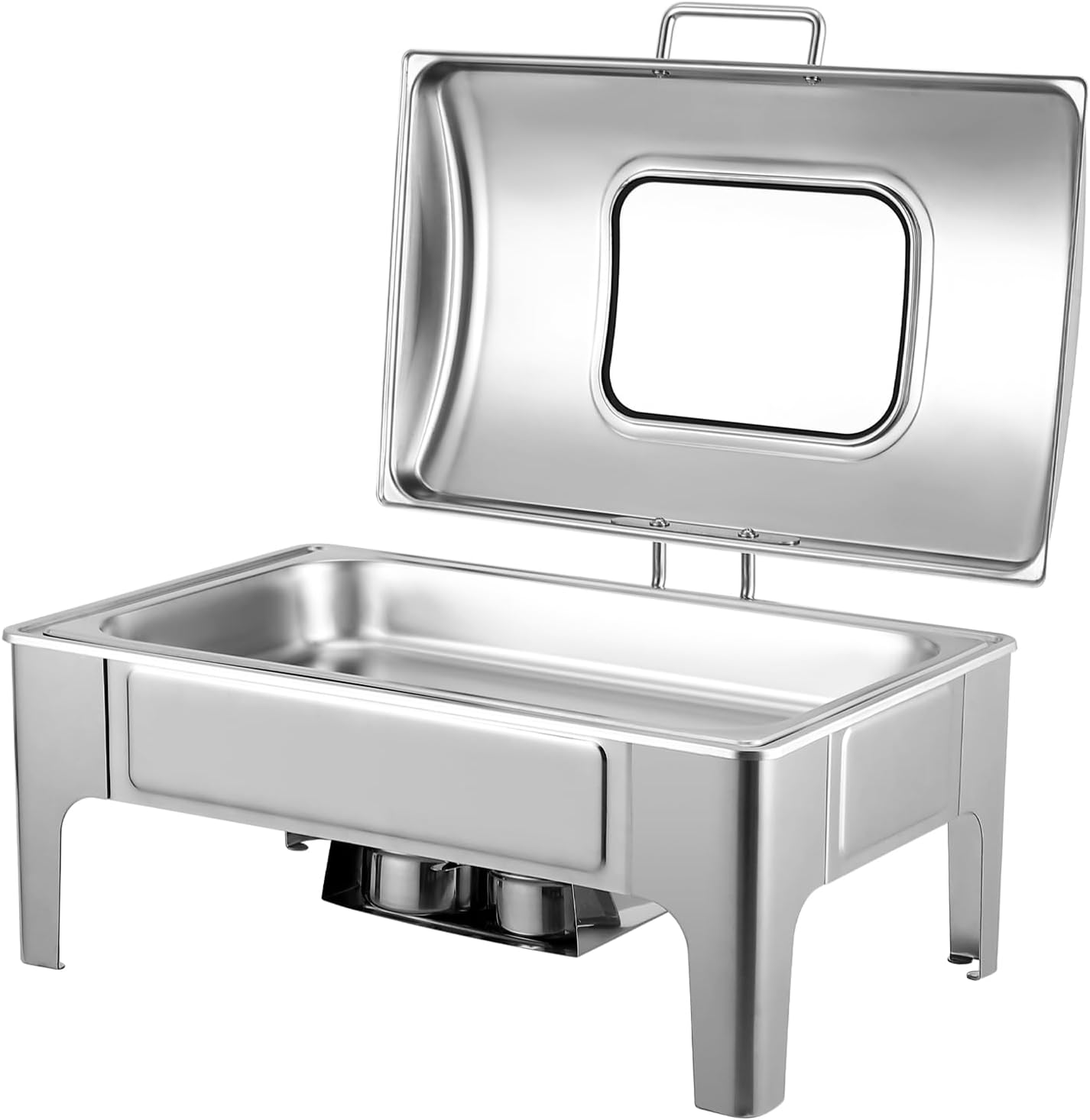 Garvee 9 Quart Roll Top Chafing Dish Buffet Set, Full Pan Chafer, Rectangle Hydraulic Pressure Stainless Steel Set, for Wedding, Parties, Banquet, Catering Event, 1 Pack