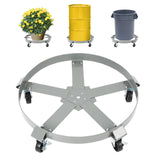 Garvee 55 Gallon Drum Dolly – 1000Lbs 2-Pack Capacity Heavy-Duty Steel with 5 Swivel Casters, Brake & Cross Braces for Barrel/Trash Can Handling - 